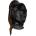 Ouch! Xtreme Mask with Brown Ponytail Black