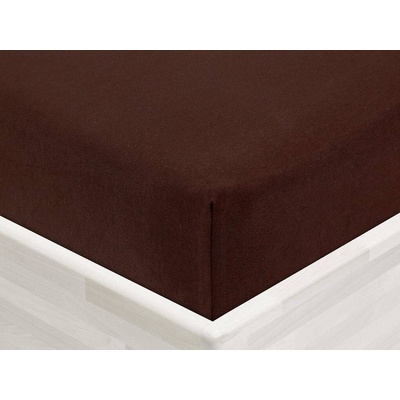 TiaHome Prostěradlo jersey tmavohnědé 200x200