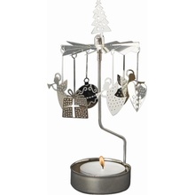 Pluto Design Rotujúci svietnik Christmas Silver