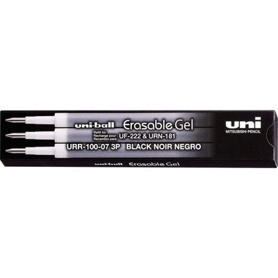 UNI Náplň do gumovacího pera 0,7 černá 3 ks / URR-100-07 3P