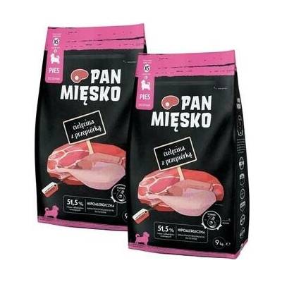 Pan Mięsko Telecí křupky s bažantem pro štěňata XS 2 x 9 kg