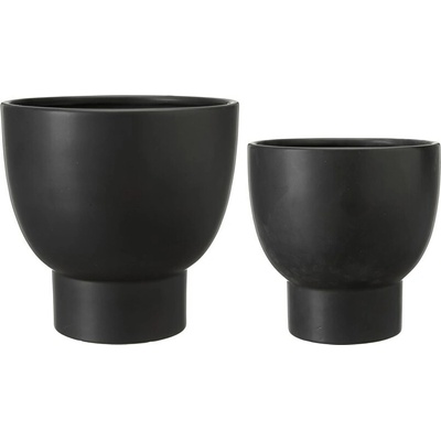 Wikholmform Keramické kvetináče MEGAN 19/15cm SET/2ks čierne