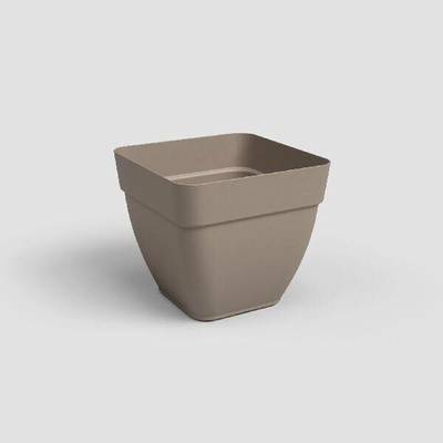 Artevasi Květináč CAPRI čtvercový 37cm plast šedá matte taupe