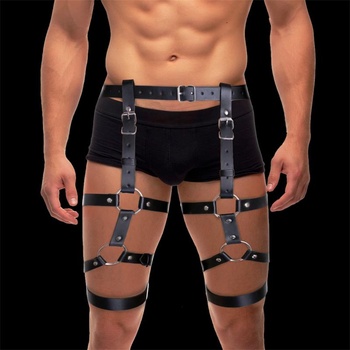 Image 1 of InToYou BDSM Line Fabian Leg & Waist Bondage Harness Black