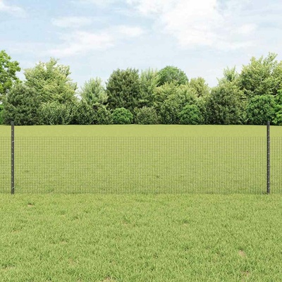 vidaXL Svařovaná drátěná plotovina s tyčkami 100 x 0,5 m Šedá Síťovina