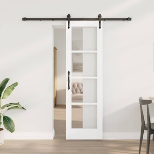 vidaXL Преплъзваща се врата 61 x 198, 5 см Бяло (3332322)