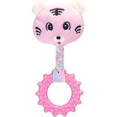 Nobleza plyšová hračka Tiger s hryzátkom 21 cm ružová
