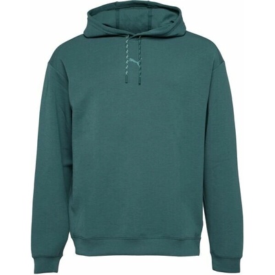 Puma M CLOUDSPUN HOODIE mikina tmavě zelená