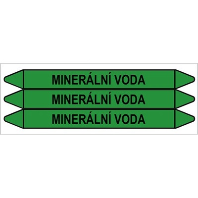 Značení potrubí, minerální voda,3 ks, 355 × 37 mm PZ 009250