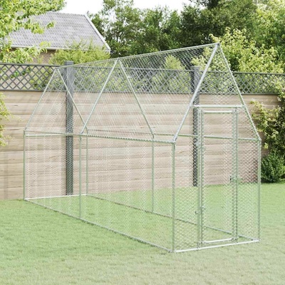 vidaXL Klec pro kuřata 400 × 100 × 190 cm pozinkovaná ocel stříbrná 9799.172551