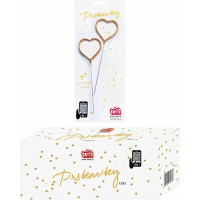Prskavky ve tvaru srdce srdíčka box 24 ks Valentýn Svatba EP-8010-H-12