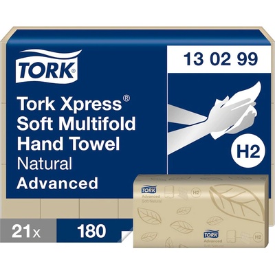 Tork Xpress Soft Multifold H2, dvojvrstvové, přírodní, 180 listov
