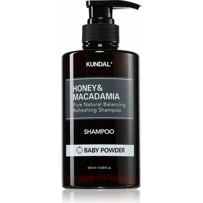 KUNDAL Honey & Macadamia Baby Powder prírodný šampón pre suché a poškodené vlasy 500 ml