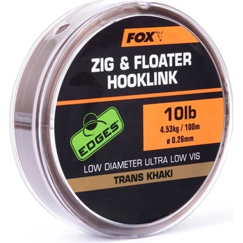 Fox Edges Zig & Floater Hooklink Tranks Khaki 100 m 0,26 mm 10 lb