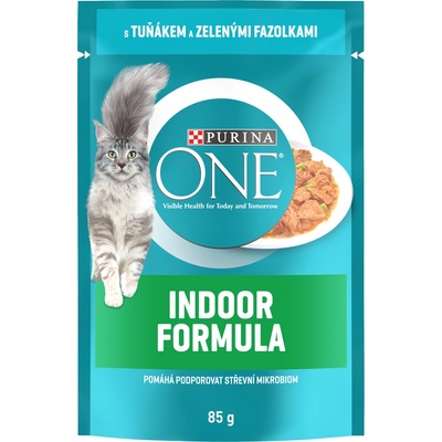 Purina One Indoor mini filetky tuňák a fazolky 85 g