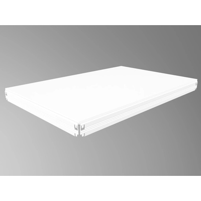 Biedrax Poschodie k regálu 35 x 120 cm, biele, polica biele lamino 12mm, 200 kg