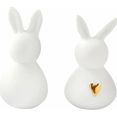 räder Velikonoční dekorace Rabbits / Heart, bílá barva, porcelán – Hledejceny.cz