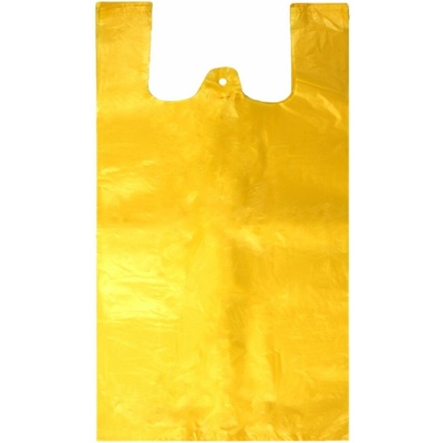 Mikroténová taška, nosnosť 15 kg, dĺžka 70 cm, šírka 35 cm, záložka 21 cm, žltá, 100 ks