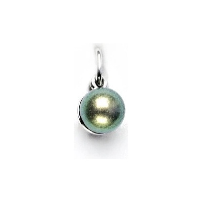 Čištín Stříbrný přívěsek Swarovski khaki perla P 1183