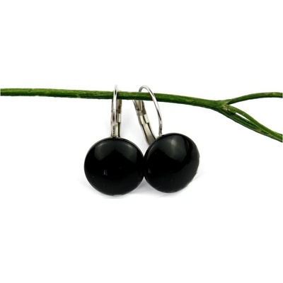 Laboka visací náušnice skleněné Černé 0001278