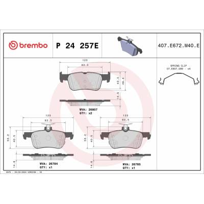 Sada brzdových platničiek kotúčovej brzdy BREMBO P24257E