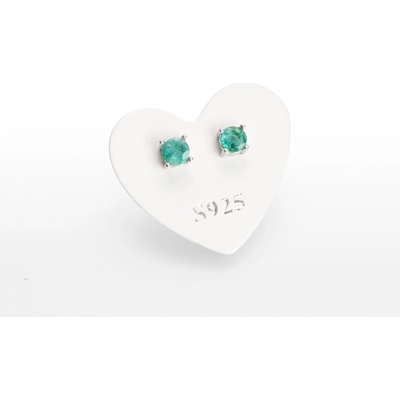 SVĚT KAMENŮ s.r.o. Stříbrné náušnice fazetovaný smaragd 00250863