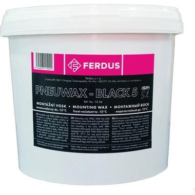 Montážní vosk, pasta Ferdus PNEU WAX - BLACK 5, černý, mrazuvzdorný, 5 litrů