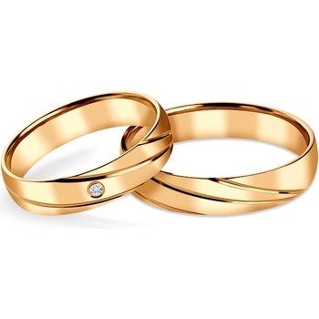 SAVICKI Сватбени халки: жълто злато, полукръгли, 4, 5 мм