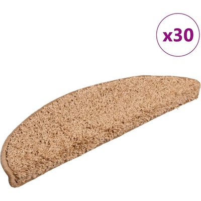 vidaXL Изтривалки за стълби, 30 бр. , 56x17x3 см, бежови, полукръгли (3365801)