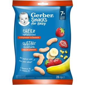 Nestle Царевичен снакс с банан и ягода Nestle Gerber - 28 g (12598685) - baby