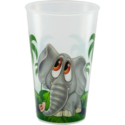 INJETON PLAST Vratný kelímek s potiskem Zvířátka Slon 300 ml