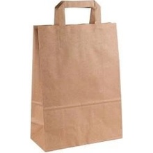 Papierová taška, ploché ušká, 240x110x330mm, hnedá