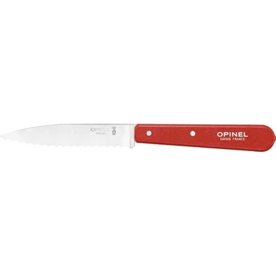 Opinel nôž Les Essentiels N°113 so zúbkovaným ostrím 10 cm červený 003119