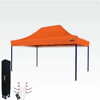 BRIMO Výstavní stan 3x4,5m (45mm ocel) bez 3 stěn Oranžová S. Ocel eco