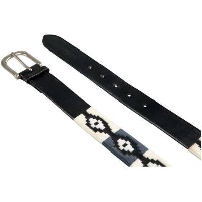 Equestro kožený opasek Equestro POLO S černá/navy/šedá