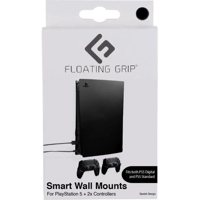 Floating Grip Playstation 5 Wall Mounts by Floating Grip - Black Bundle