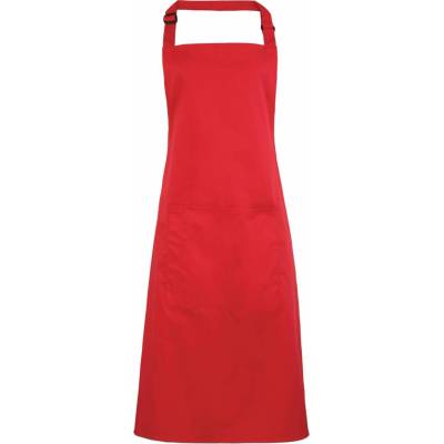 Premier Workwear Keprová pracovní zástěra s kapsou z kolekce Colours Collection červená klasická 72x86cm PW154