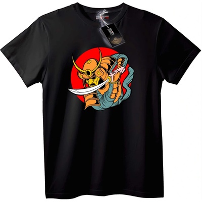NOONEBRAND Тениска Самурай Воин Аниме - 2XL, Black