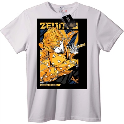 NOONEBRAND Тениска Zenitsu от Kimetsu no Yaiba - 2XL, Black