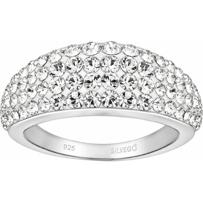 SILVEGO Stříbrný prsten Glistera se Swarovski Crystals SILVEGOB26021RSW