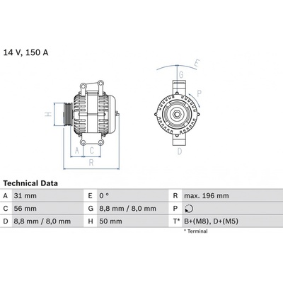 Alternátor BOSCH 0 986 043 910