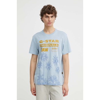 G-Star Raw Памучна тениска G-Star Raw в синьо с принт D24681-336 (D24681.336)