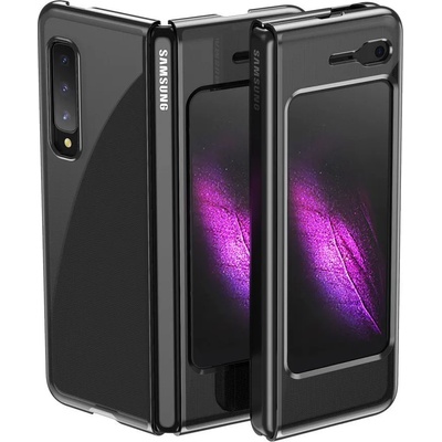 GKK Поликарбонатен Калъф за Samsung Galaxy Z Fold 1, Electroplating Frame Case, Черен (9111201930995)