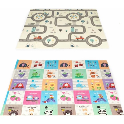 ECOTOYS ECOEVA016 Vzdělávací oboustranná pěnová hrací podložka skládací