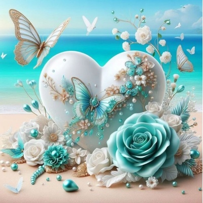 Norimpex diamantové malování Srdce s motýli 30 x 40cm – Zbozi.Blesk.cz