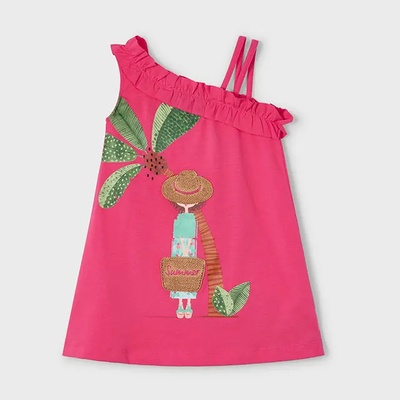 Mayoral Асиметрична рокля в розов цвят за мини момиче Майорал