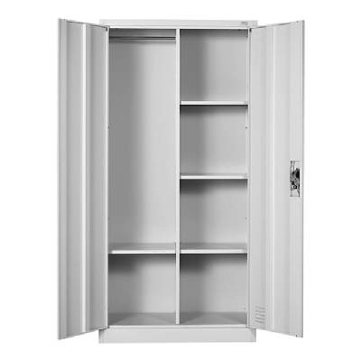 Метален гардероб RFG DZX-017/RAL7035, 4x рафтове, прахово боядисан, метален, заключване, регулируема височина на рафтовете, сив (DZX-017/RAL7035)