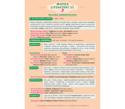 Mapka literatúry SŠ 2