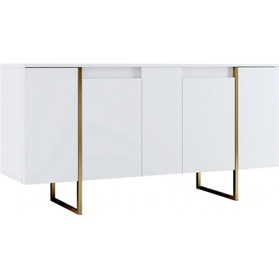 TopMebel Меламинов бюфет Luxe в бял - златен цвят 160x35x80см