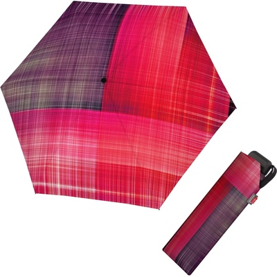 Doppler Carbonsteel Mini Slim Noble Check Pink dámský skládací deštník